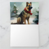 Duitse herdershond in sneeuw Kerstmis Kaart (Binnen)