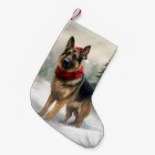 Duitse herdershond in sneeuw Kerstmis Kleine Kerstsok (Voorkant (Hangend))
