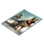 Duitse herdershond in sneeuw Kerstmis Notitieboek (Linkerzijde)