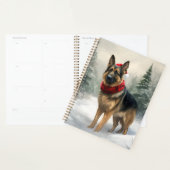 Duitse herdershond in sneeuw Kerstmis Planner (Display)