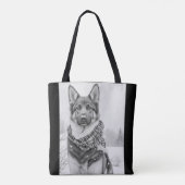 Duitse herdershond in sneeuw tote bag (Achterkant)