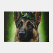 Duitse herdershond in St. Patrick's Day Dress Deurmat (Voorkant)