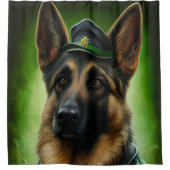 Duitse herdershond in St. Patrick's Day Dress Douchegordijn (Voorkant)
