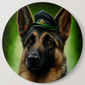Duitse herdershond in St. Patrick's Day Dress Ronde Button 6,0 Cm (Voorkant)