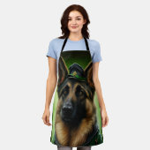 Duitse herdershond in St. Patrick's Day Dress Schort (Gedragen)