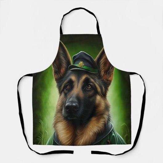 Duitse herdershond in St. Patrick's Day Dress Schort (Voorkant)