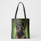 Duitse herdershond in St. Patrick's Day Dress Tote Bag (Voorkant)