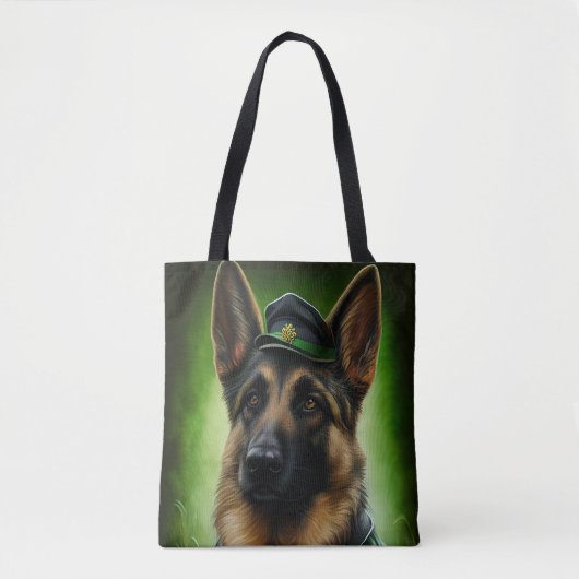 Duitse herdershond in St. Patrick's Day Dress Tote Bag (Voorkant)
