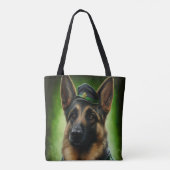 Duitse herdershond in St. Patrick's Day Dress Tote Bag (Achterkant)