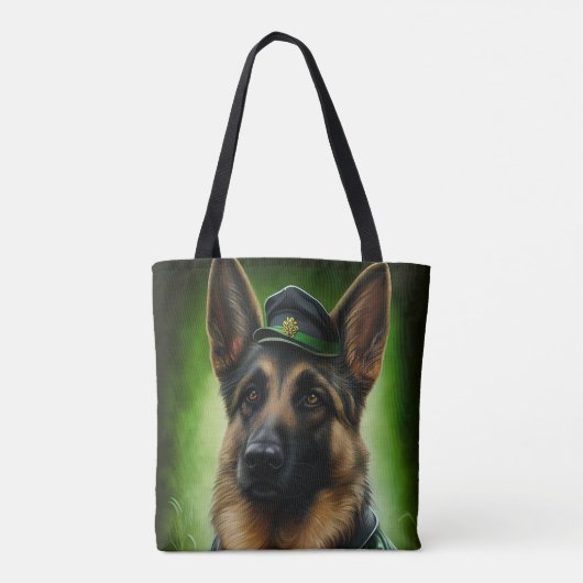 Duitse herdershond in St. Patrick's Day Dress Tote Bag (Achterkant)