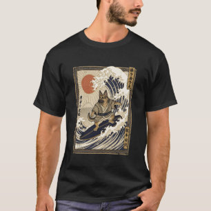 Duitse Herdershond Japanse Surfing Kanagawa Golf K T-shirt