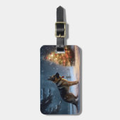 Duitse Herdershond Kerst Feestelijke Periode Bagagelabel (Voorkant verticaal)