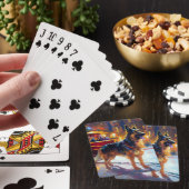 Duitse Herdershond Kerst Feestelijke Periode Pokerkaarten (Insitu)
