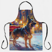 Duitse Herdershond Kerst Feestelijke Periode Schort (Voorkant)