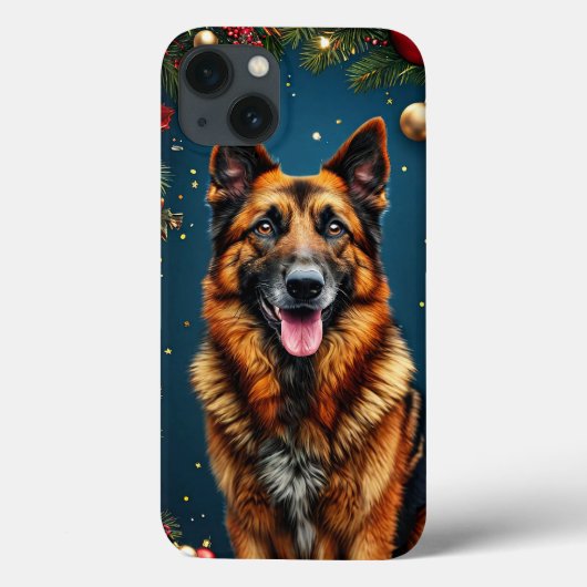 Duitse Herdershond kerst hond Case-Mate iPhone Case (Achterkant)