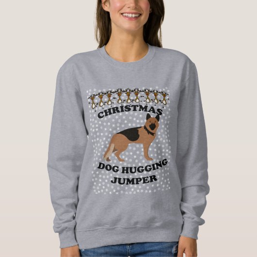 Duitse Herdershond Kerst Hond Knuffelen Trui (Voorkant)