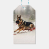 Duitse Herdershond Kerst sneeuw winter Cadeaulabel (Achterkant)
