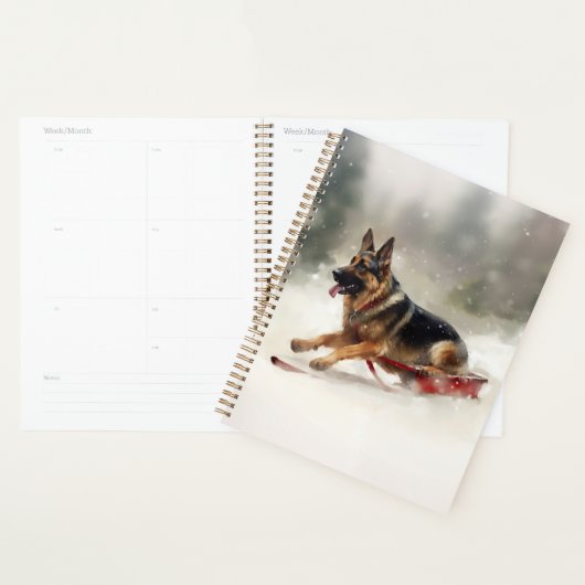 Duitse Herdershond Kerst sneeuw winter Planner (Display)