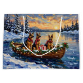 Duitse Herdershond Kerstboot Vakantie Groot Cadeauzakje (Voorkant)