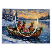 Duitse Herdershond Kerstboot Vakantie Groot Cadeauzakje (Achterkant)