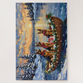 Duitse Herdershond Kerstboot Vakantie Legpuzzel (Verticaal)