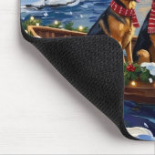 Duitse Herdershond Kerstboot Vakantie Muismat (Hoek)