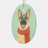 Duitse Herdershond Kerstcadeau Keramisch Ornament (Links)