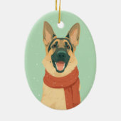 Duitse Herdershond Kerstcadeau Keramisch Ornament (Achterkant)