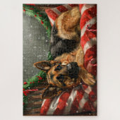 Duitse Herdershond Kerstfeest Legpuzzel (Verticaal)