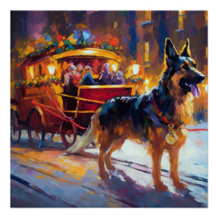 Duitse Herdershond Kerstfeest Perfect Poster