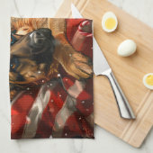 Duitse Herdershond Kerstfeest Theedoek (Quarter Fold)