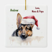 Duitse herdershond Kersthek Keramisch Ornament (Achterkant)