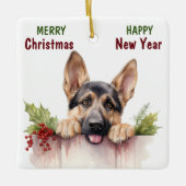 Duitse herdershond Kersthek Keramisch Ornament (Voorkant)