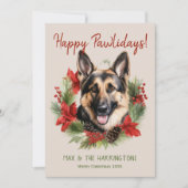Duitse Herdershond Kersthuis Feestelijke Pootdagen Feestdagenkaart (Voorkant)