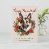 Duitse Herdershond Kersthuis Feestelijke Pootdagen Feestdagenkaart (Staand voorkant)