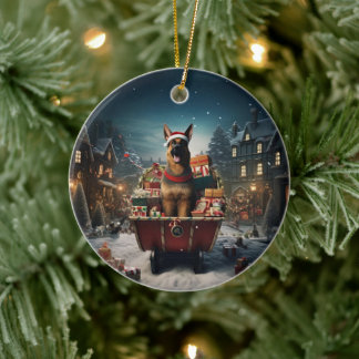 Duitse Herdershond Kersthuisdier Ornament, Hond Li Keramisch Ornament