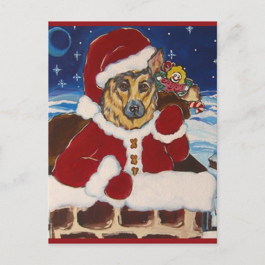 Duitse Herdershond Kerstkaarten Feestdagenkaart (Voorkant)