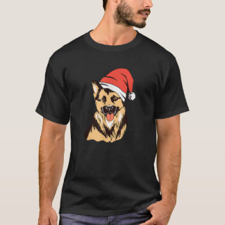Duitse Herdershond Kerstman Hoed Kerstmis Kerstmis T-shirt