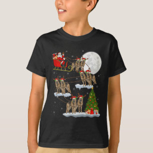Duitse Herdershond Kerstman slee vliegend grappige T-shirt