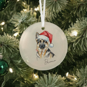 Duitse Herdershond Kerstmis Glas Ornament