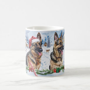 Duitse Herdershond Kerstmis Koffiemok