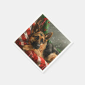 Duitse Herdershond Kerstviering Servet (Hoek)