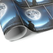 Duitse herdershond kijkt naar de kerstman cadeaupapier (Rol Hoek)