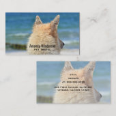 Duitse herdershond kijkt uit op het strand visitekaartje (Voorkant / Achterkant)