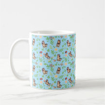 Duitse Herdershond Koffiemok Lente Bloemen Hondenl