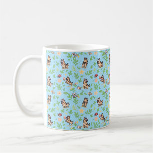 Duitse Herdershond Koffiemok Lente Bloemen Hondenl