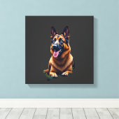 Duitse Herdershond Kopportret Hond Liefhebber Huis Canvas Afdruk (Insitu (Houten vloer))