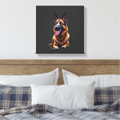 Duitse Herdershond Kopportret Hond Liefhebber Huis Canvas Afdruk (Insitu (Slaapkamer))