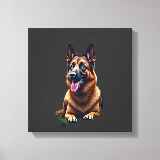 Duitse Herdershond Kopportret Hond Liefhebber Huis Canvas Afdruk (Voorkant)