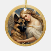  Duitse Herdershond Kunst Foto Aandenken Kerstmis Keramisch Ornament (Voorkant)